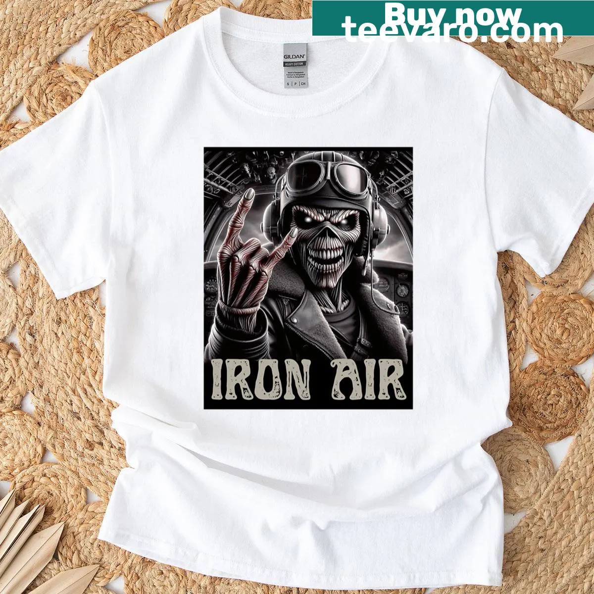 Illustration of a pilot in cockpit on a t-shirt — on a men's t-shirt