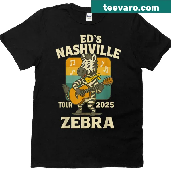 Fun zebra graphic t-shirt featuring Ed the Zebra in Nashville.