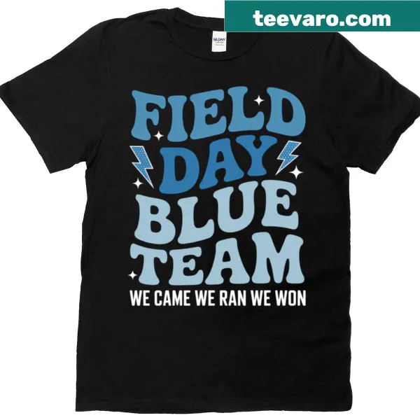 T-shirt for kids celebrating field day with a blue team theme