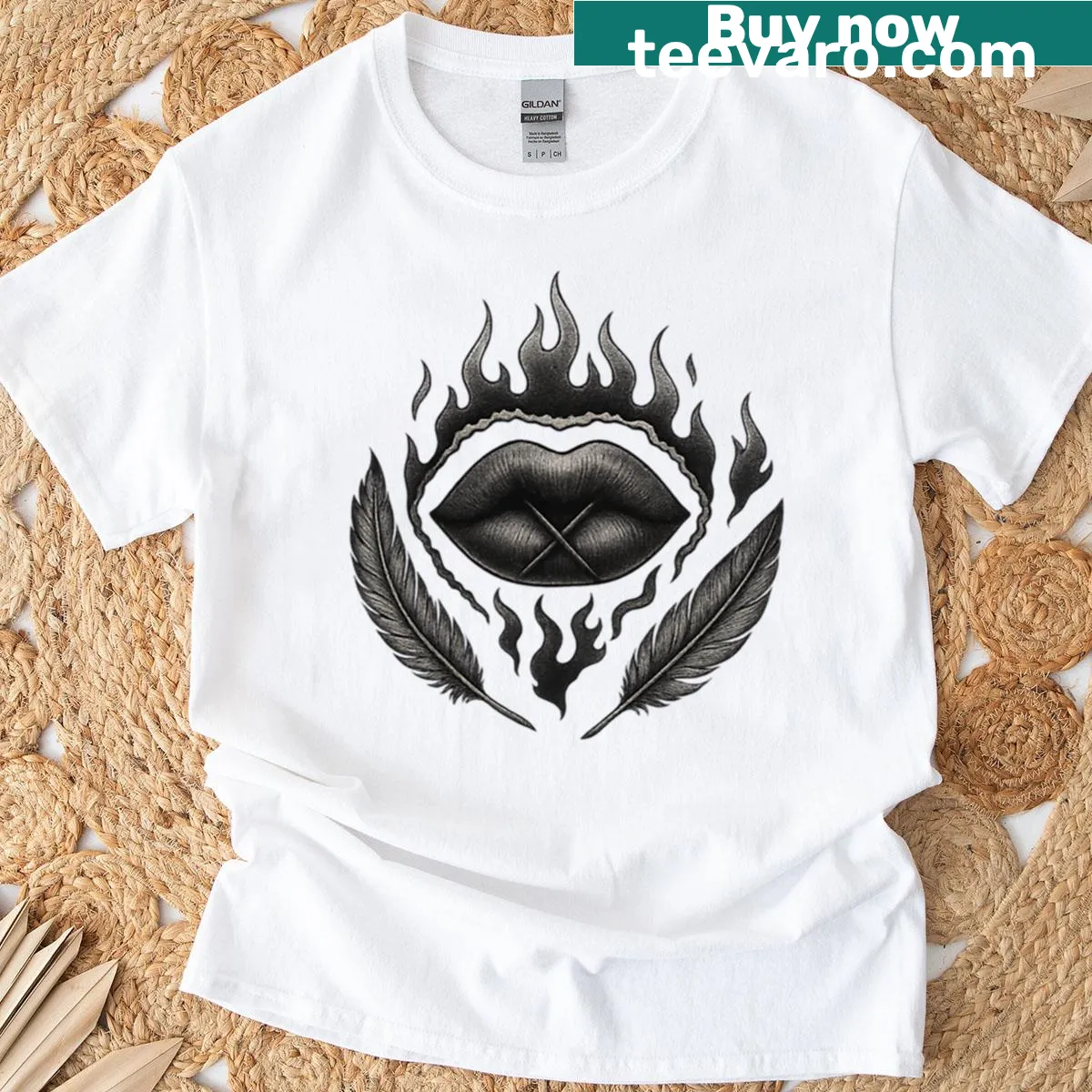 Provocative T-shirt with a message about forced silence — on a men's t-shirt