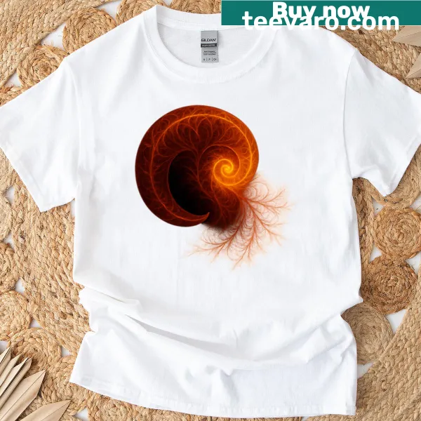 Striking t-shirt featuring a fractal design of the Aries ram symbolizing strength