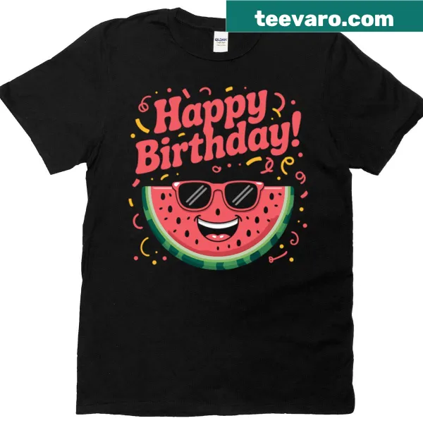 Playful watermelon illustration on a T-shirt for summer