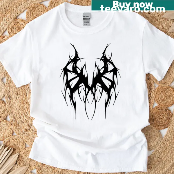 Gothic T-shirt featuring tribal and digital sigil designs