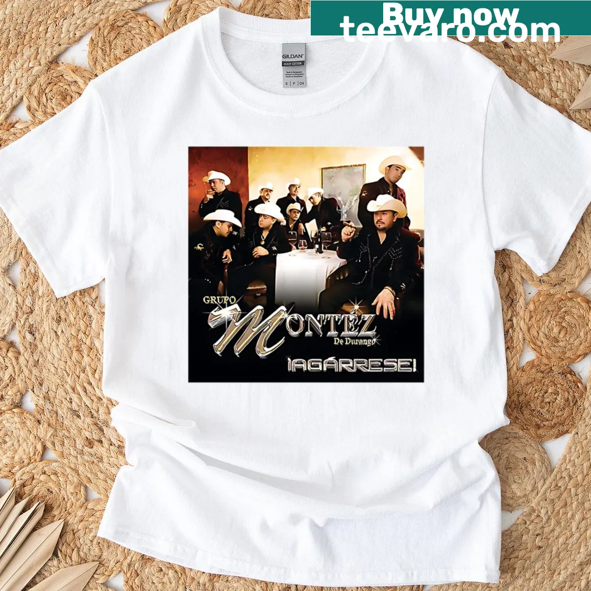 Vintage tribute T-shirt to Grupo Montz De Durango's album — on a men's t-shirt