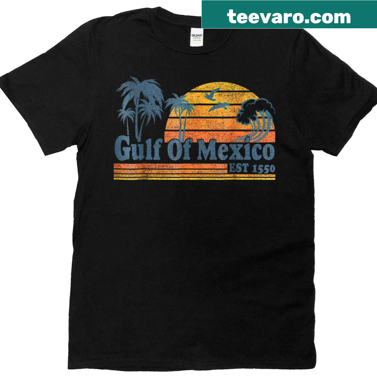 Coastal-themed T-shirt inspired by the Gulf Of Mexico — on a men's t-shirt