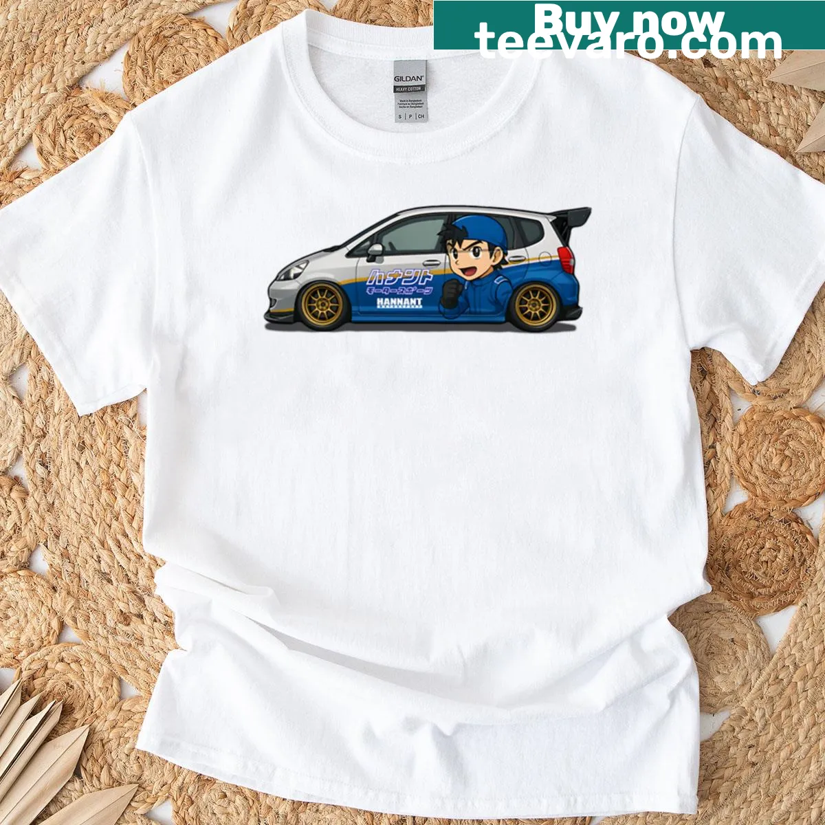 Motorsport-themed T-shirt featuring a Gd3 Jazz graphic design. — on a men's t-shirt