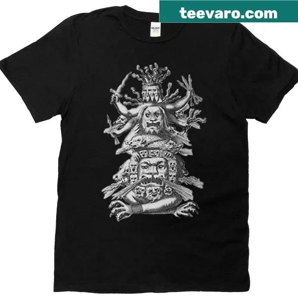T-shirt featuring a bold graphic of the Idol of the Devil