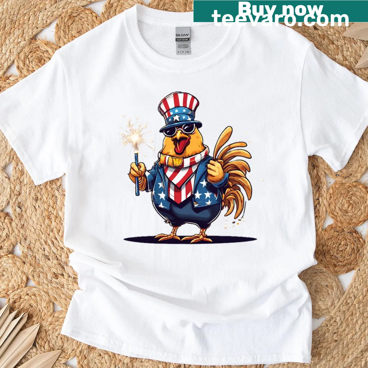 Patriotic thug graphic T-shirt for Independence Day — on a men's t-shirt