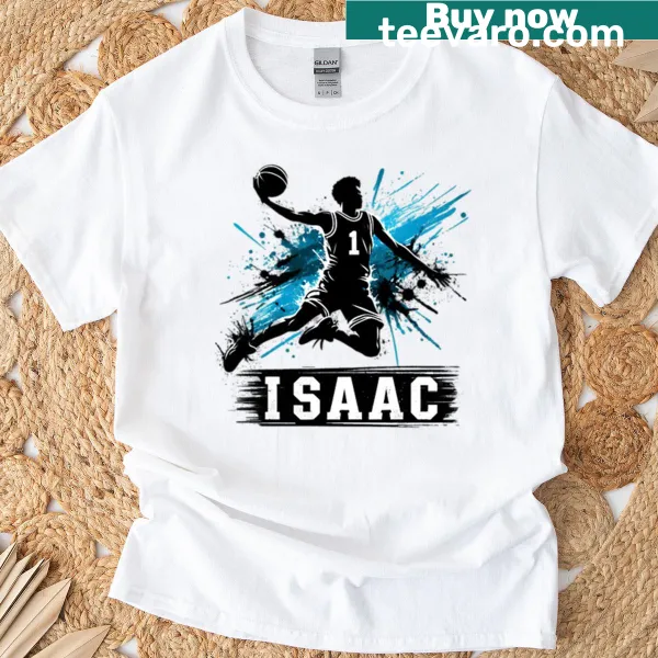 Grunge T-shirt featuring Isaac basketball silhouette