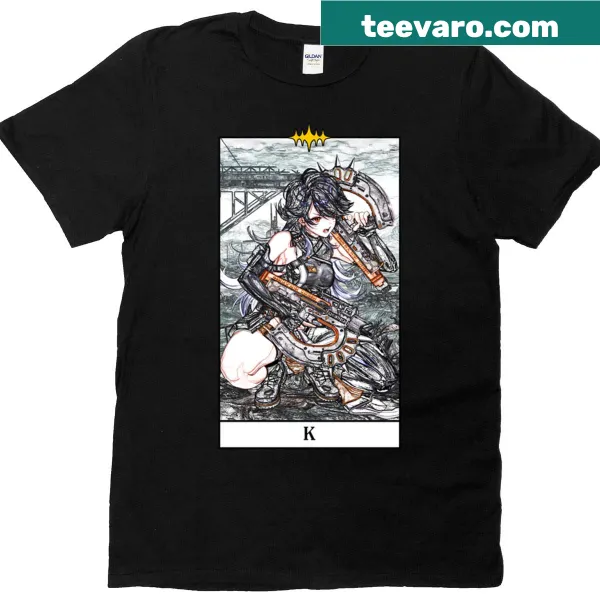 Tarot card-inspired graphic T-shirt with intricate illustrations.