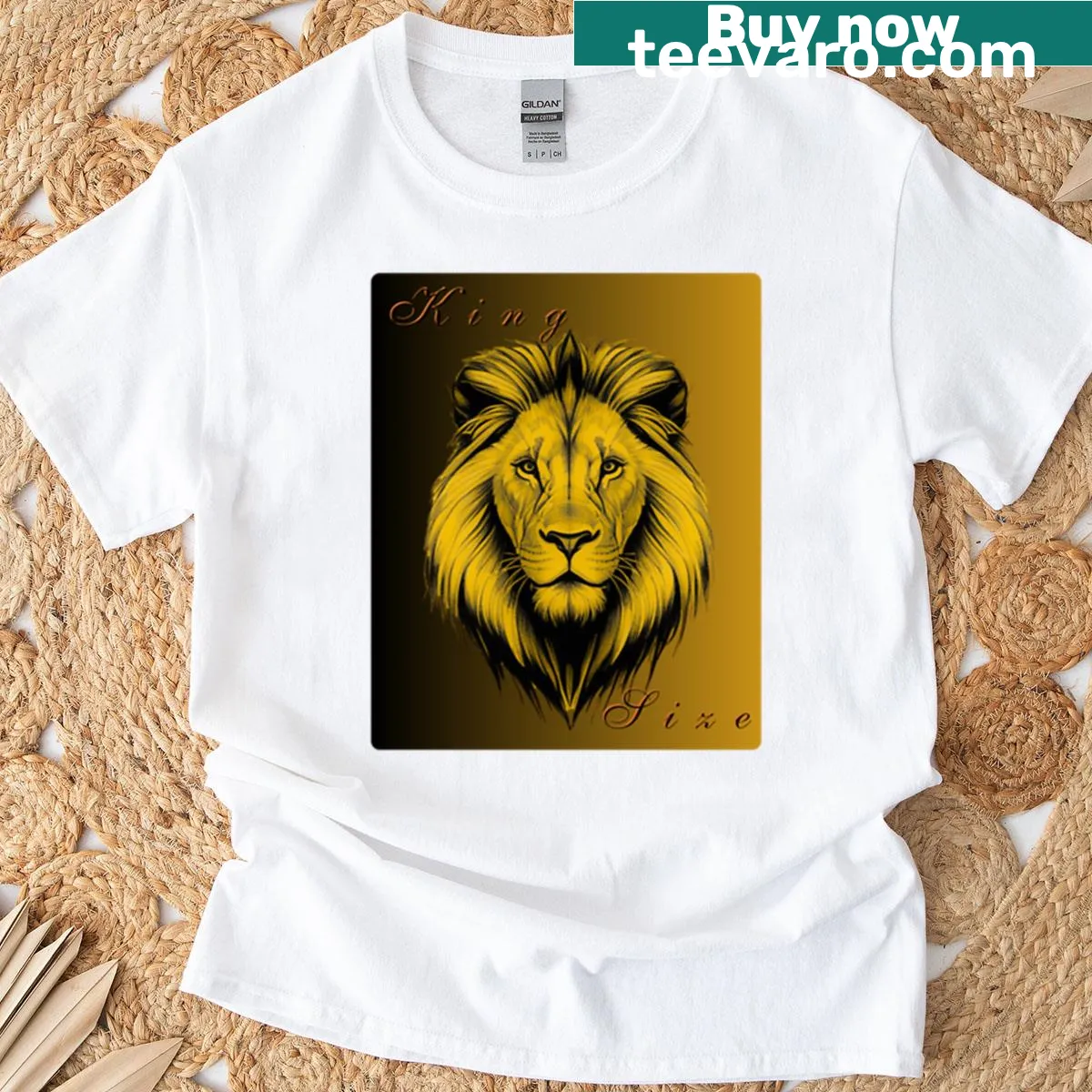 Powerful lion graphic T-shirt embodies strength — on a men's t-shirt