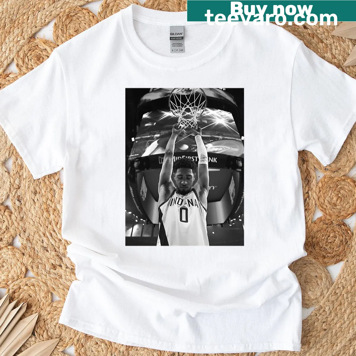 Oversized t-shirt with playful Dennis Schröder graphic design — on a men's t-shirt