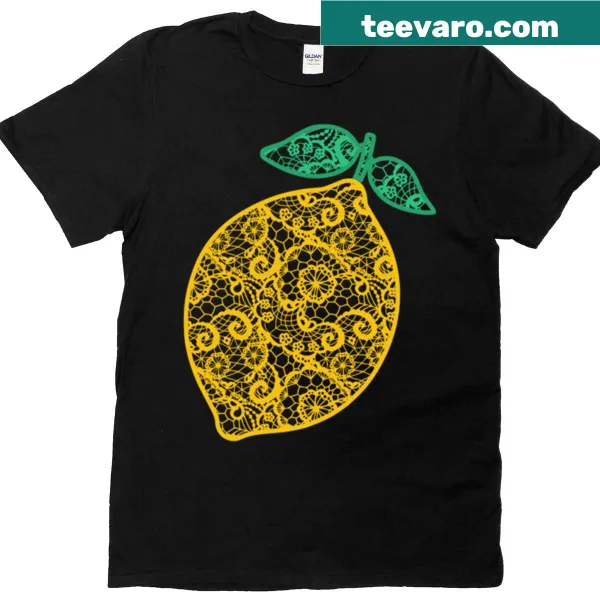 Illustration of lace and lemon on a T-shirt