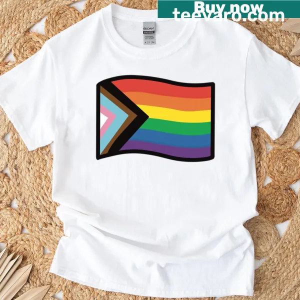 Typographic design of the LGBTI flag on a t-shirt