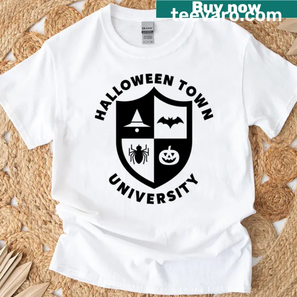 Majoring In Scares graphic t-shirt with spooky text