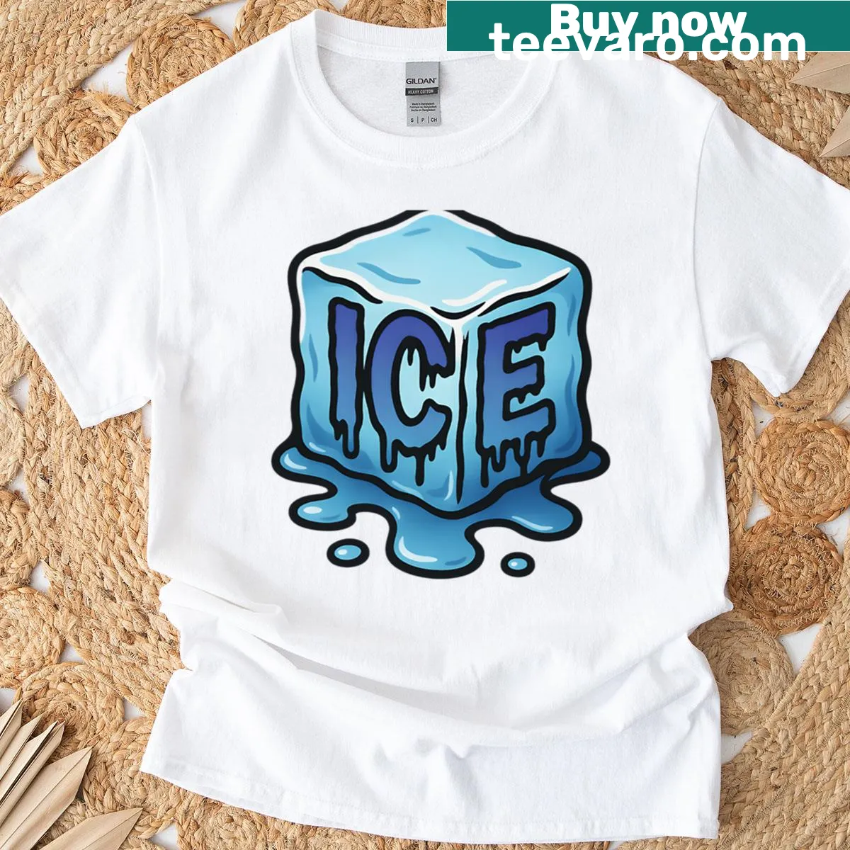 Bold 'Melt The System Abolish Ice' text T-shirt design — on a men's t-shirt