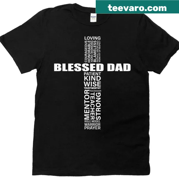 T-shirt featuring a cross and Father's Day message.