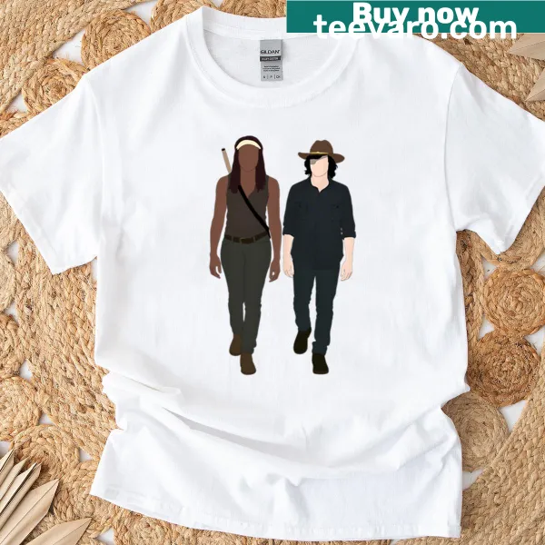 The Walking Dead t-shirt featuring Michonne and Carl Grimes