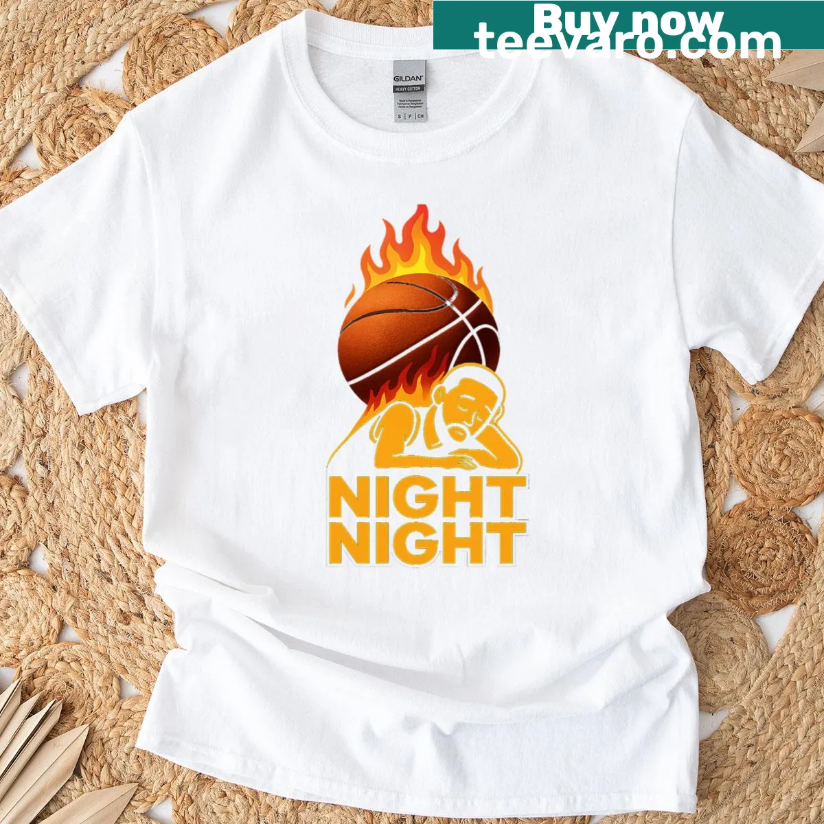 Oversized T-shirt with playful basketball dunk design — on a men's t-shirt