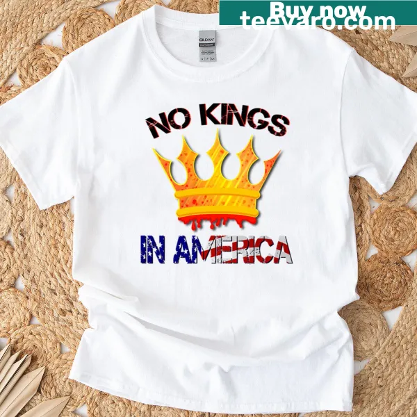 Anti-monarchy graphic T-shirt with crown clipart design