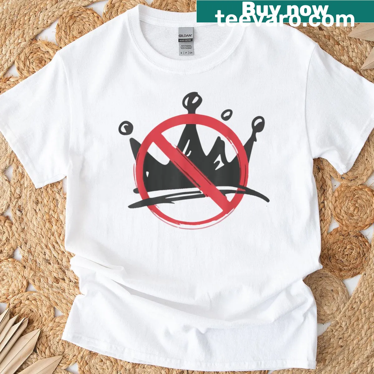 T-shirt displaying the phrase 'No Kings No Kings In America' in bold print — on a men's t-shirt