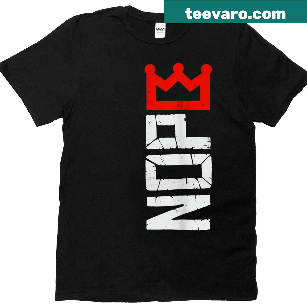 Vertical 'No Kings' protest sign graphic t-shirt — on a men's t-shirt