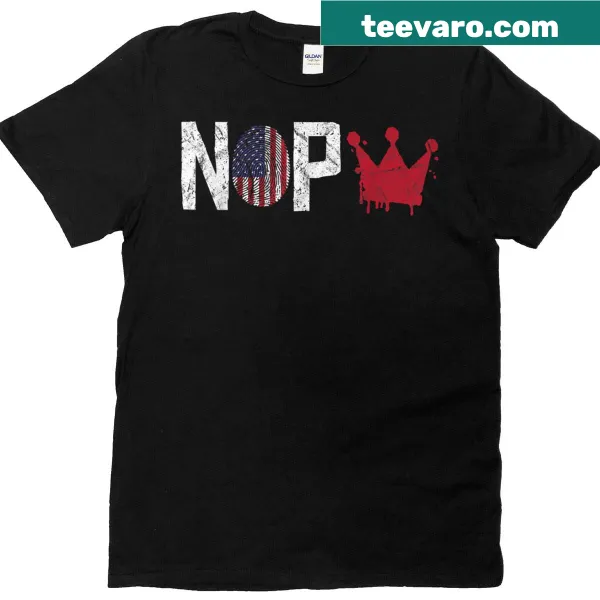 Patriotic T-shirt with 'No Kings Since 1776' and USA flag for Independence Day.