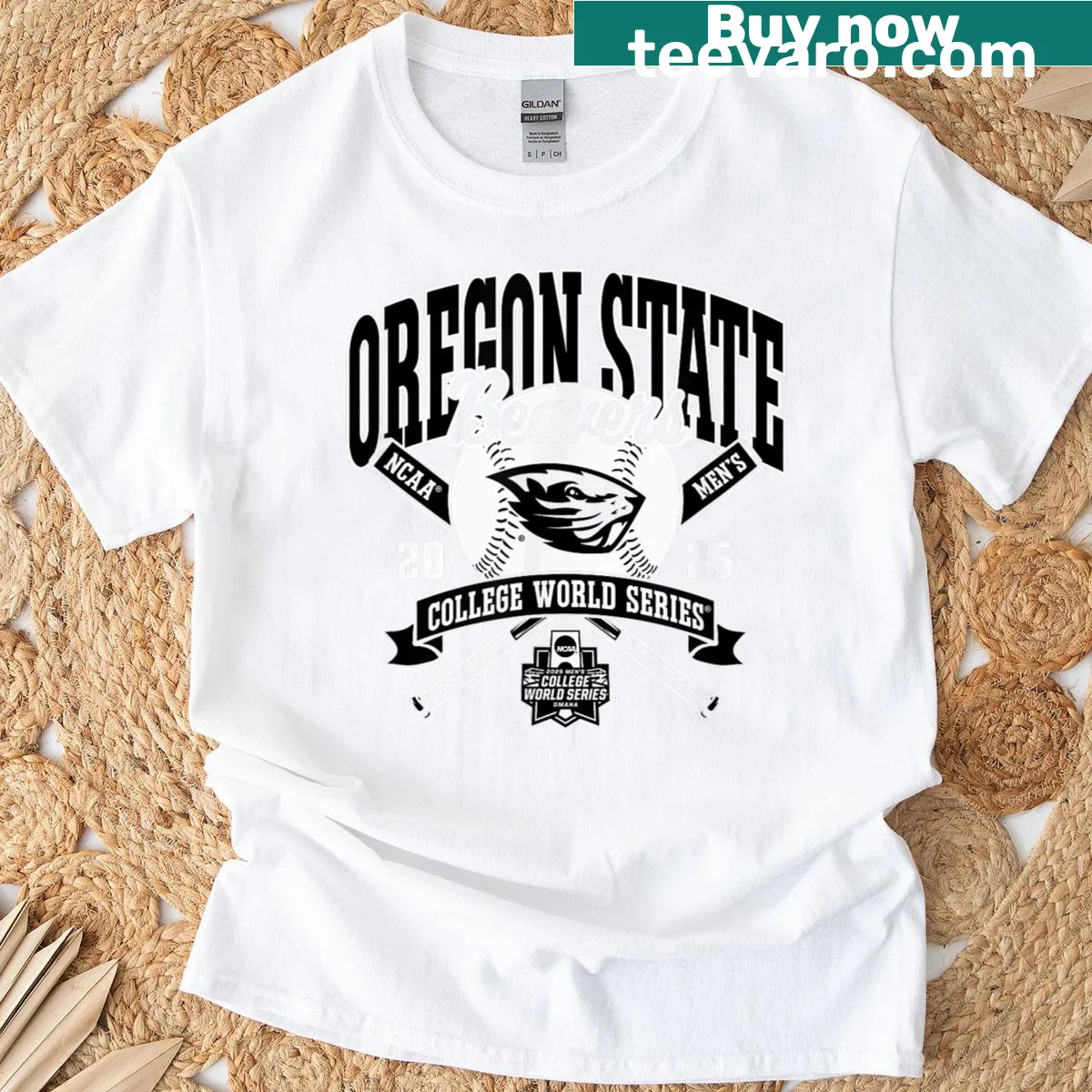 Oregon State Beavers baseball icon T-shirt with bold logo — on a men's t-shirt