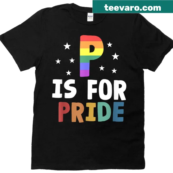 Rainbow-themed P Is For Pride Toddler T-shirt graphic.