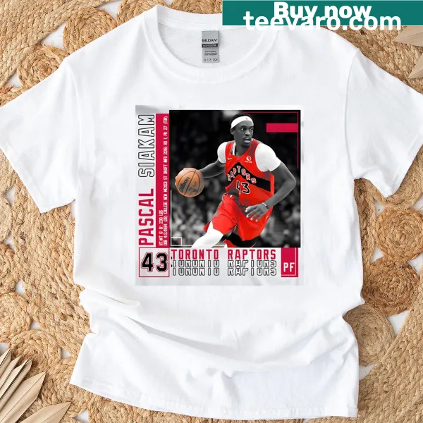 T-shirt featuring Pascal Siakam's number 43 in bold print
