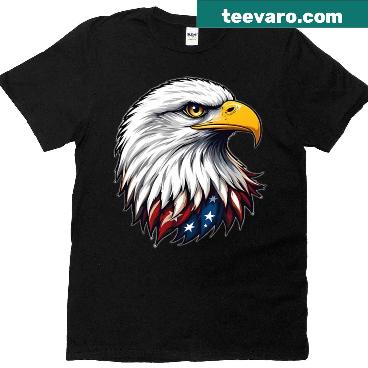 Patriotic eagle design on a T-shirt for the 4th of July — on a men's t-shirt