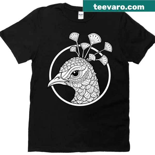 Illustration of a peacock on a T-shirt