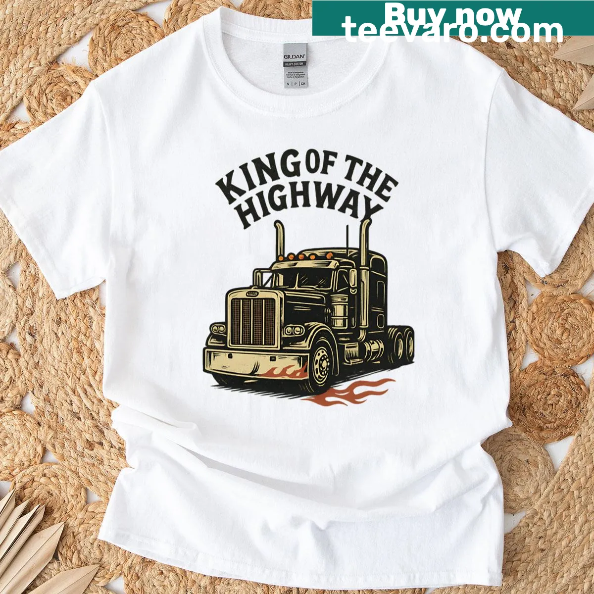 Peterbilt logo T-shirt showcasing brand pride — on a men's t-shirt