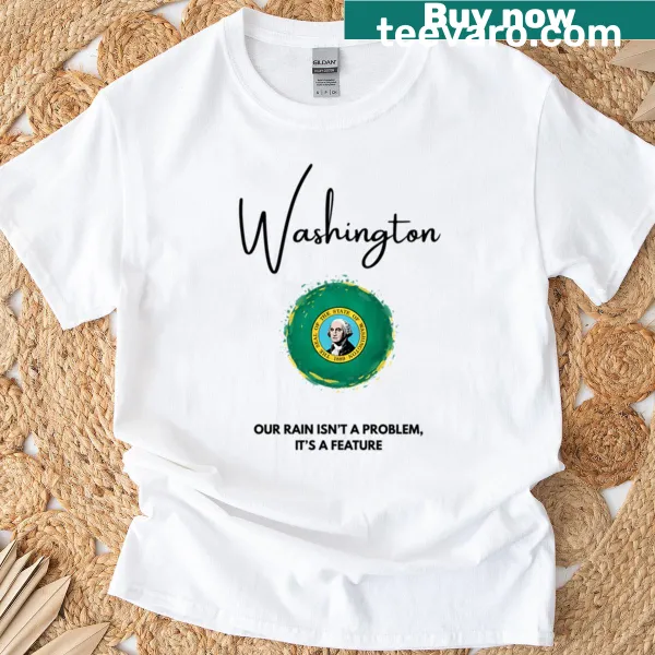 Precipitation Nation graphic T-shirt with playful typography