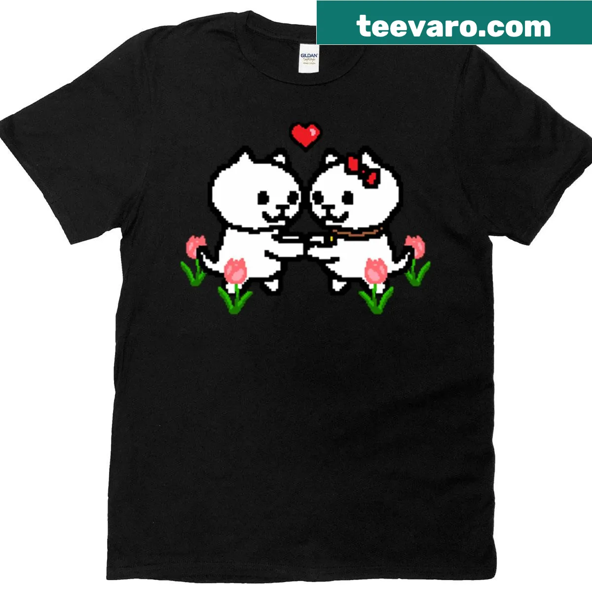 Cute T-shirt with silly cats illustration and 'Purrfect Love' text — on a men's t-shirt