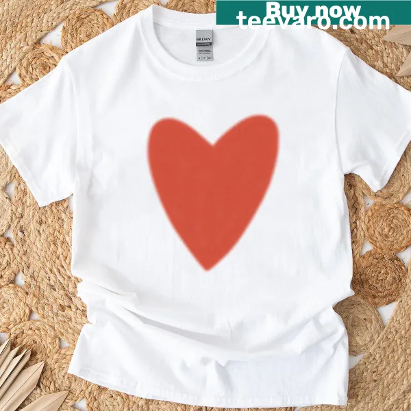 Simple red heart drawing on a T-shirt design