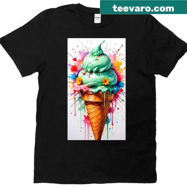 T-shirt featuring a fun retro ice cream graphic