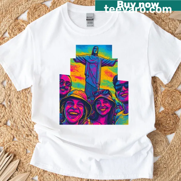 Illustrative 'Selfie In Rio' travel t-shirt