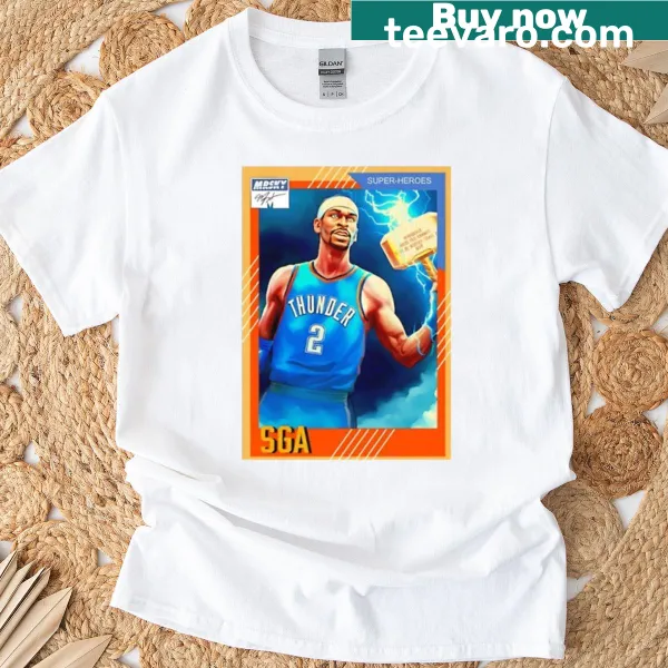 T-shirt featuring the SGA Thunder Super Heroes graphic
