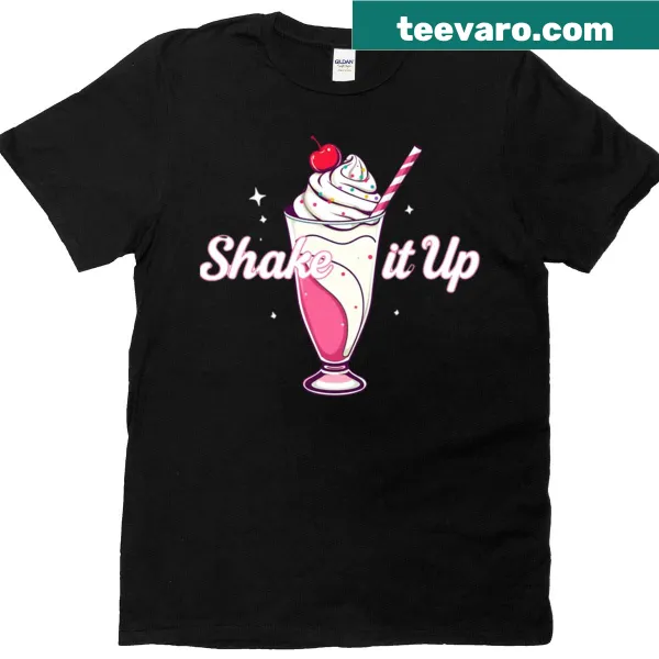 Nostalgic milkshake graphic on vintage-style T-shirt