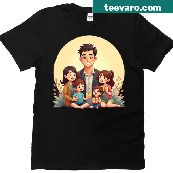 Father and child silhouette design on a t-shirt