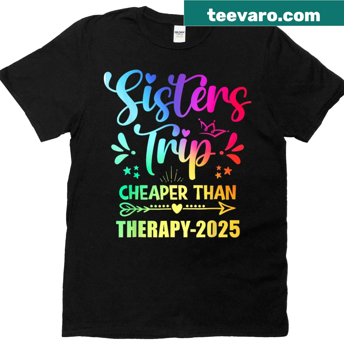 Funny sisters trip t-shirt with text design — on a men's t-shirt