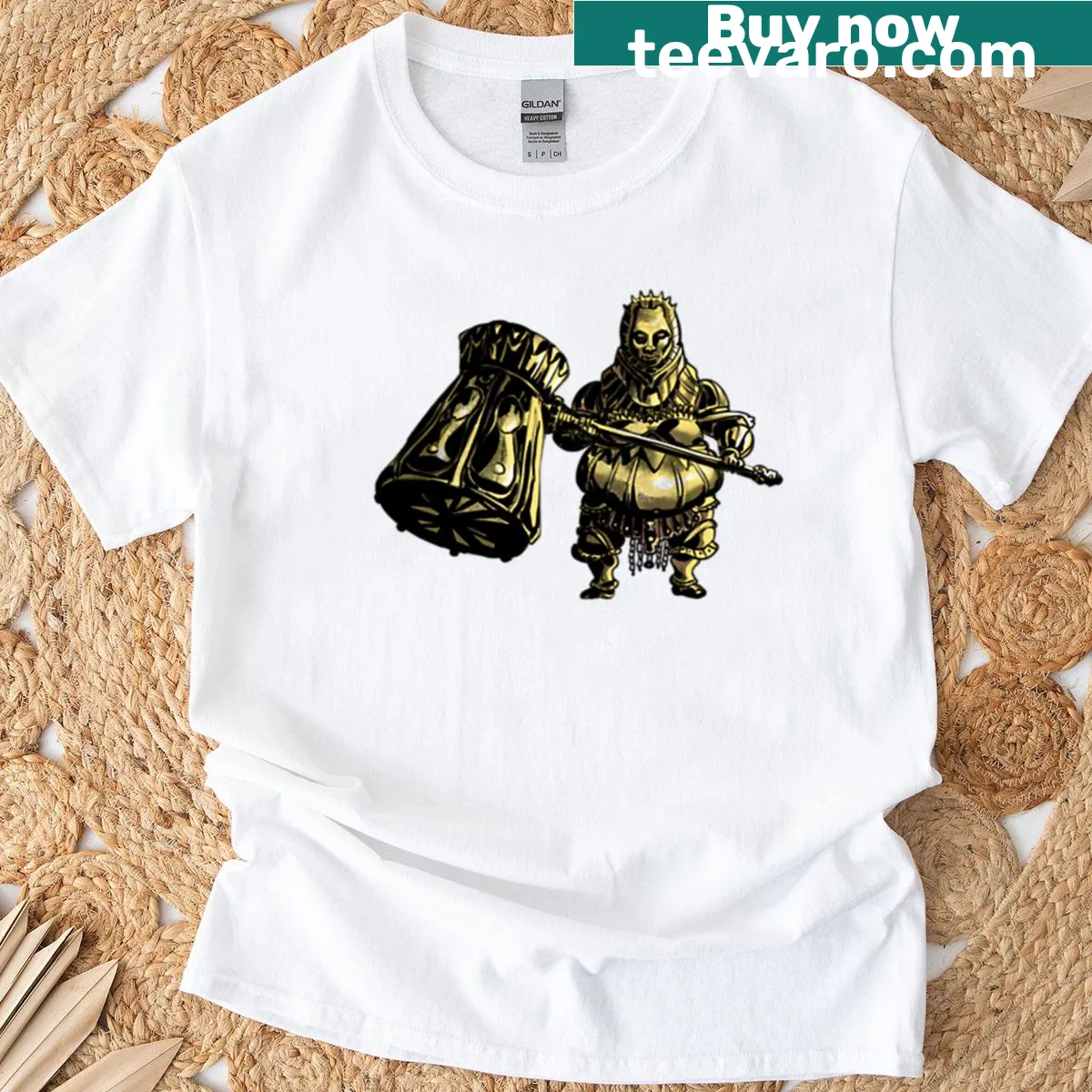 Graphic t-shirt featuring Smouth the Executioner character — on a men's t-shirt