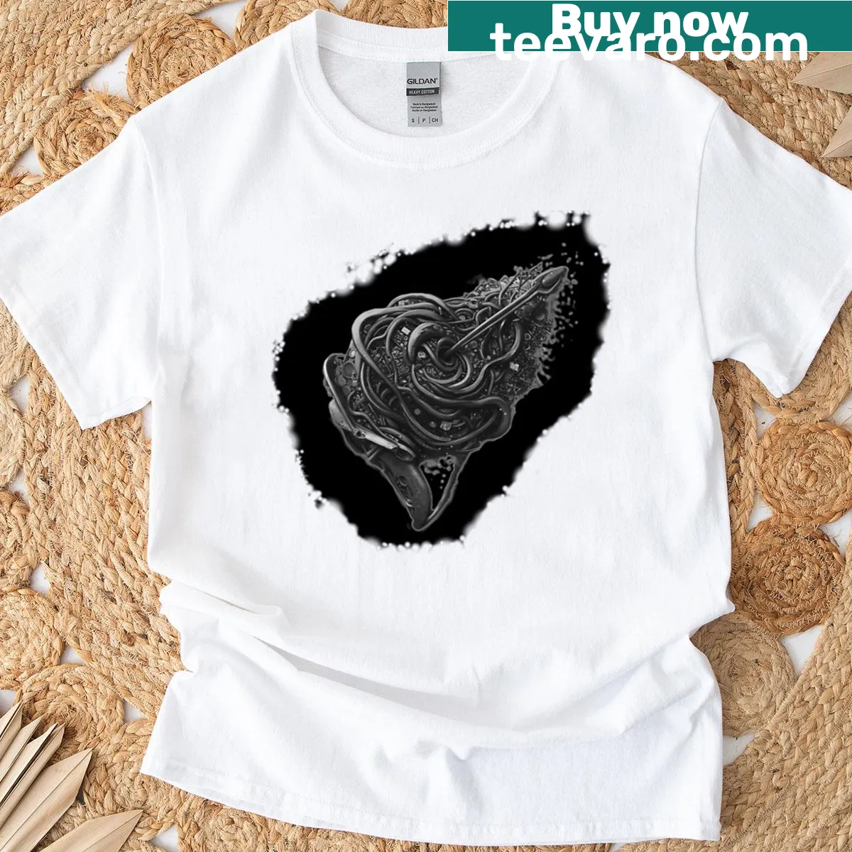 Typographic design conveying sorrow on a t-shirt — on a men's t-shirt