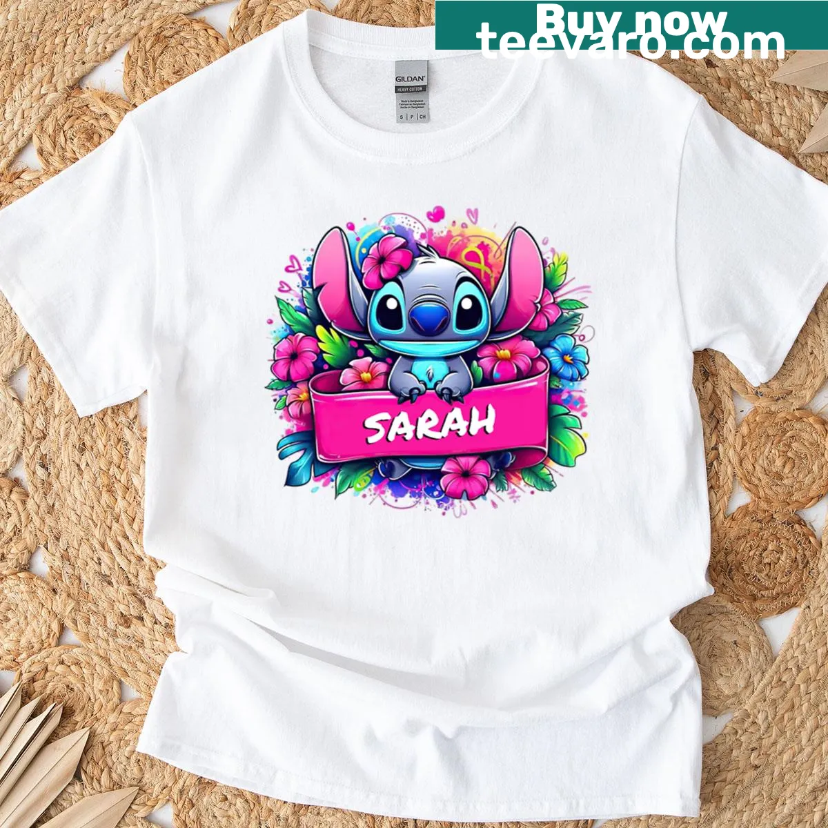 Hand-lettered t-shirt featuring the name Sarah — on a men's t-shirt