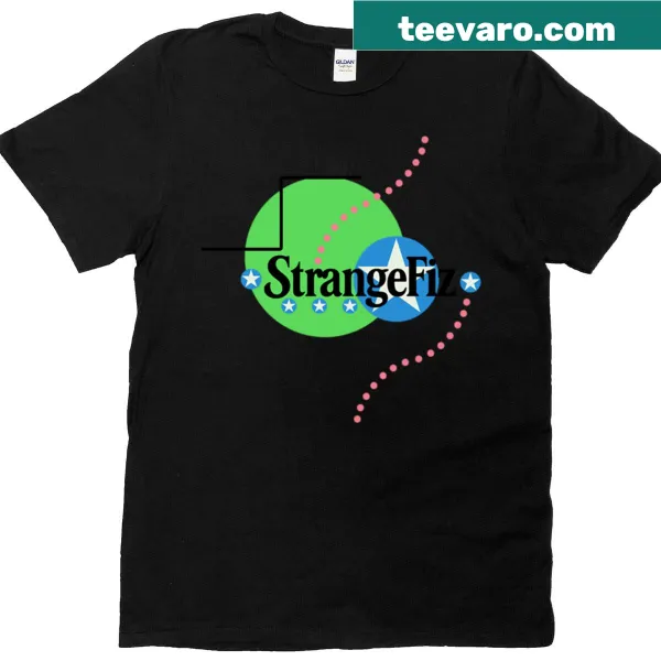 Abstract star-themed typographic design on a T-shirt