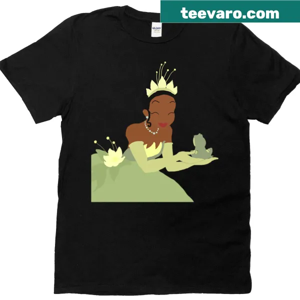 T-shirt featuring whimsical graphics inspired by The Princess and The Frog.