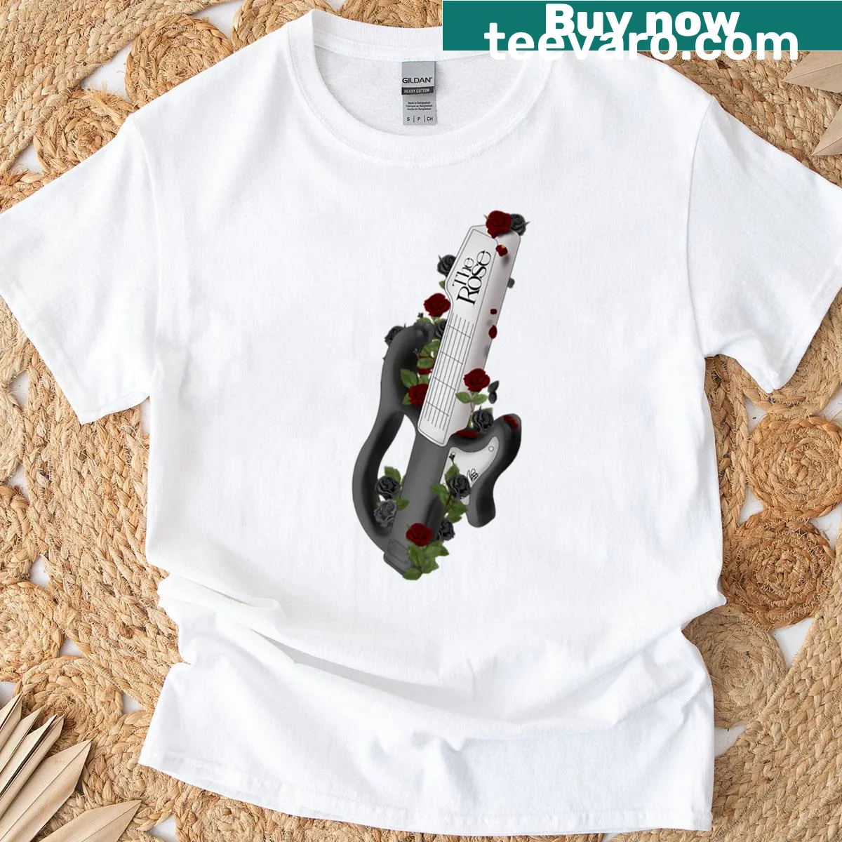 T-shirt featuring The Rose V2 lightstick design — on a men's t-shirt