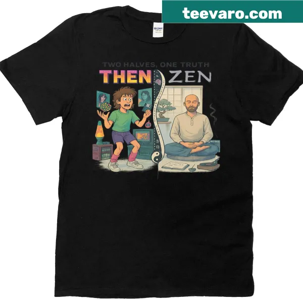 Typography design showcasing 'Then Vs Zen The Chaos The Calm'