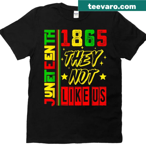 Typographic design stating 'They Don't Like Us' on a T-shirt